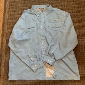Men's Blue Checkered Button Down Shirt